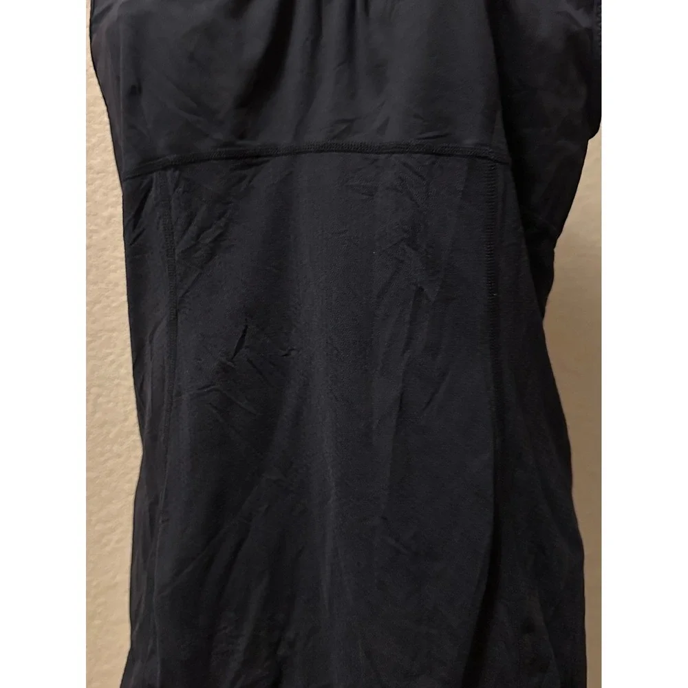 Lululemon Athletica Black Sleeveless Tank Top Cinched Hem Athletic Shirt 8 Mesh